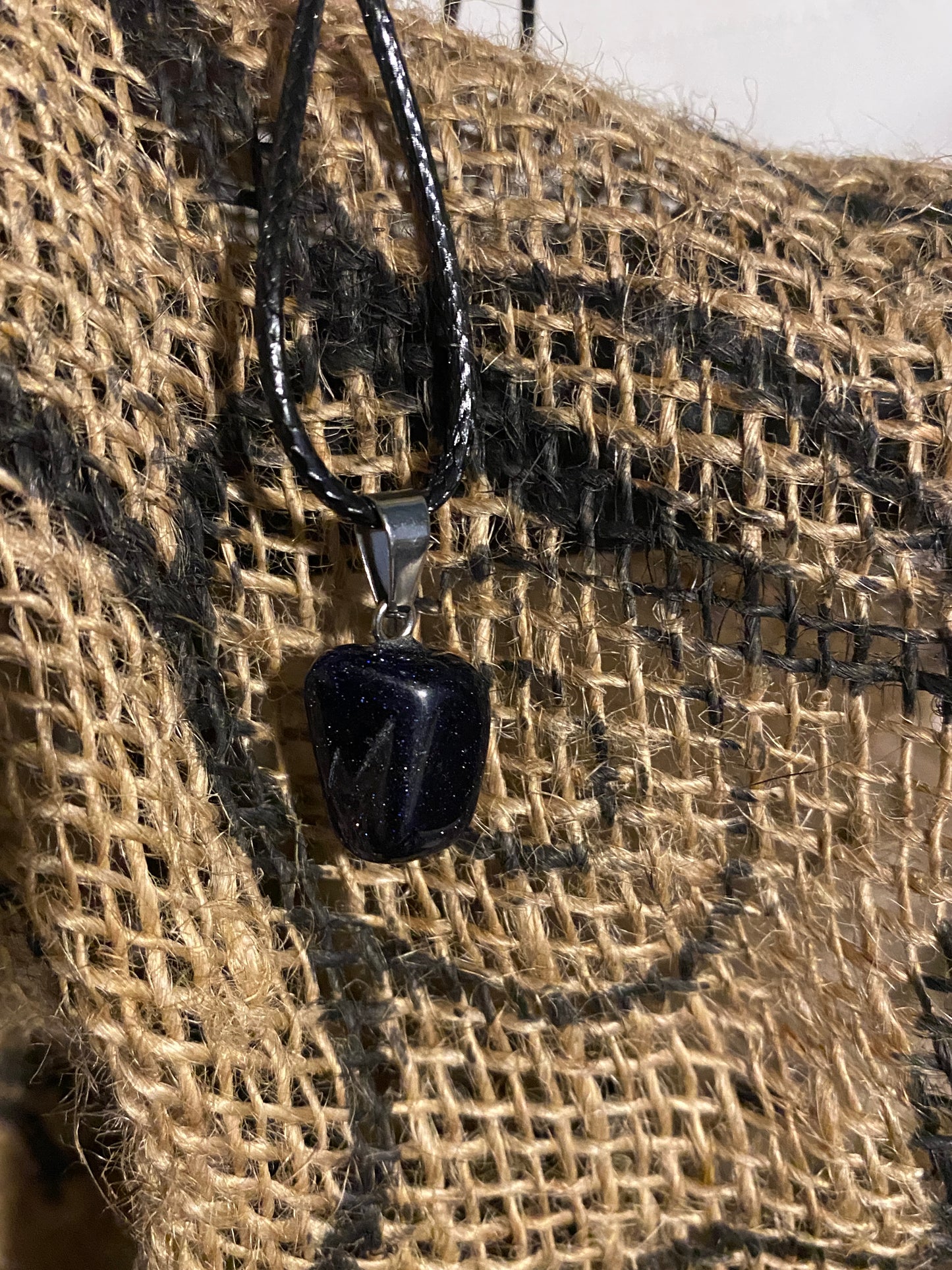 Blue Gold stone necklace