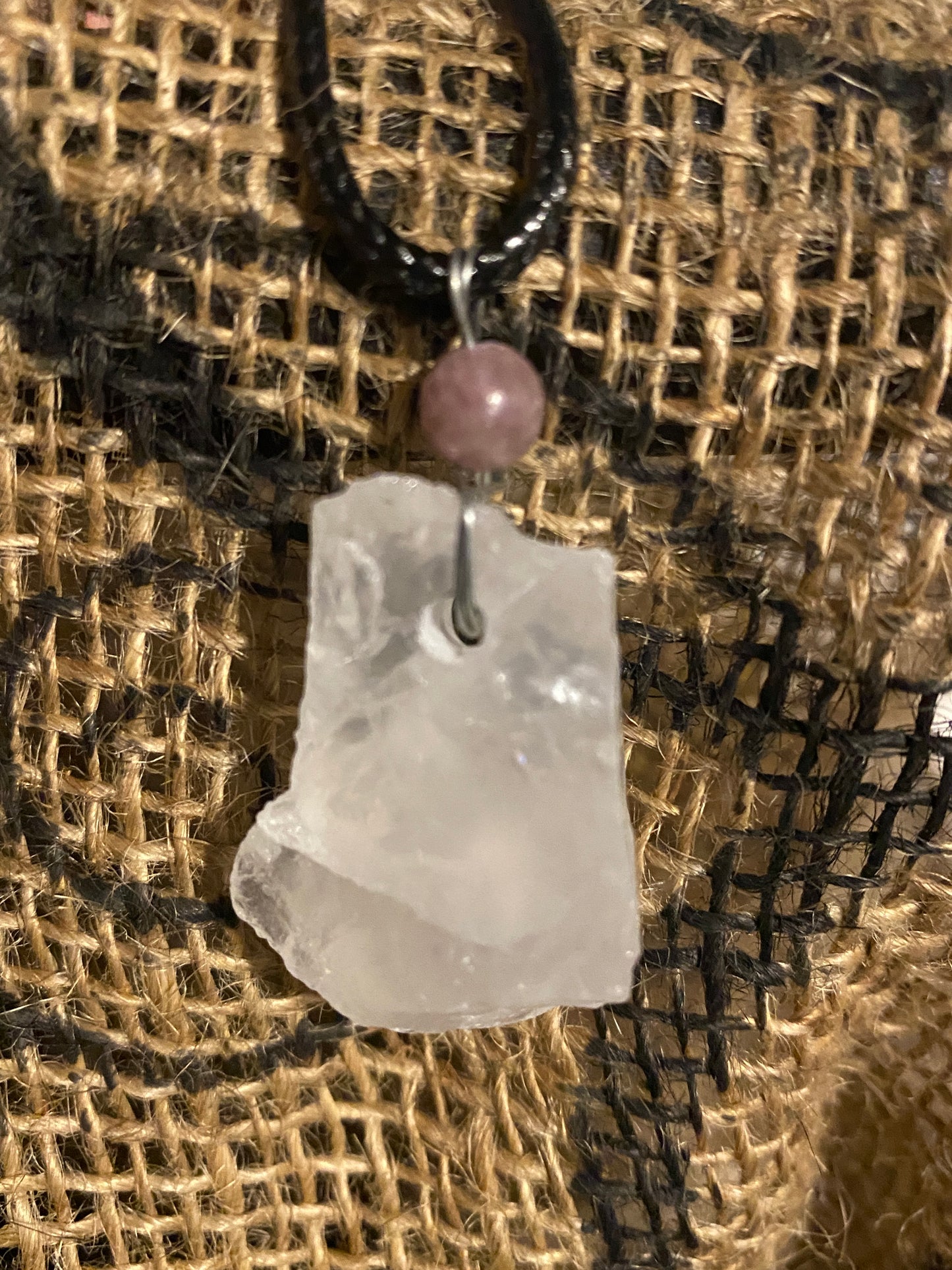 Raw clear Quartz necklace