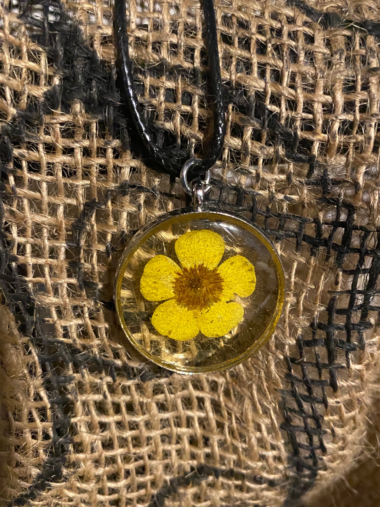 Pressed flower necklace
