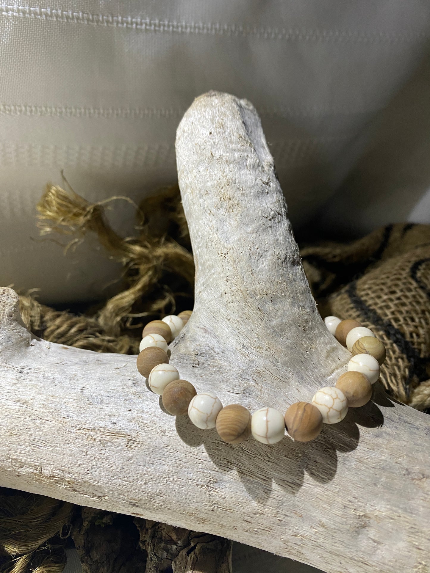 Beige Turquoise and Wood Jasper
