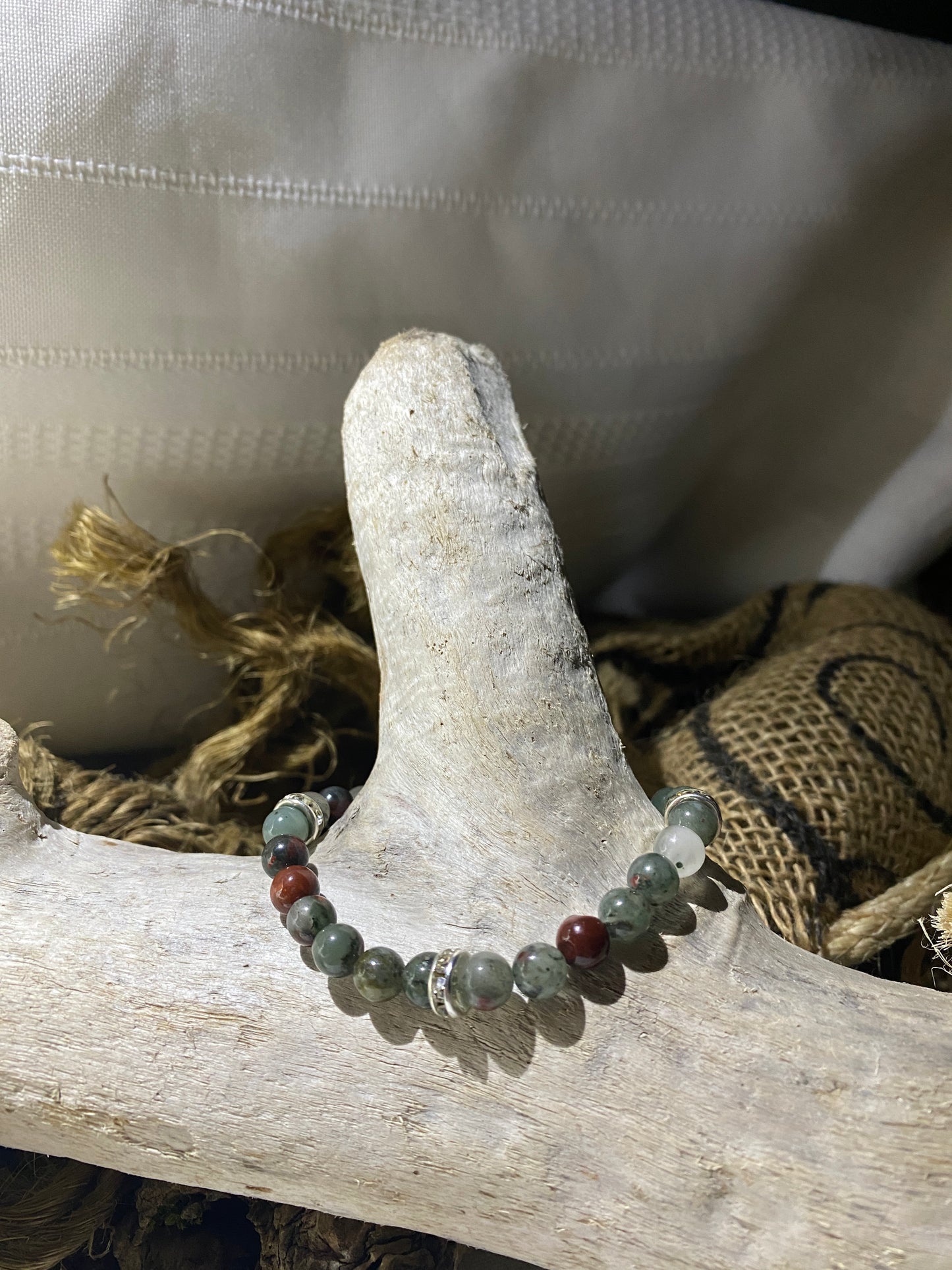 Bloodstone with silver accents