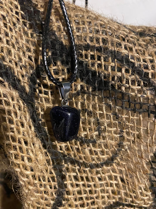 Blue Gold stone necklace