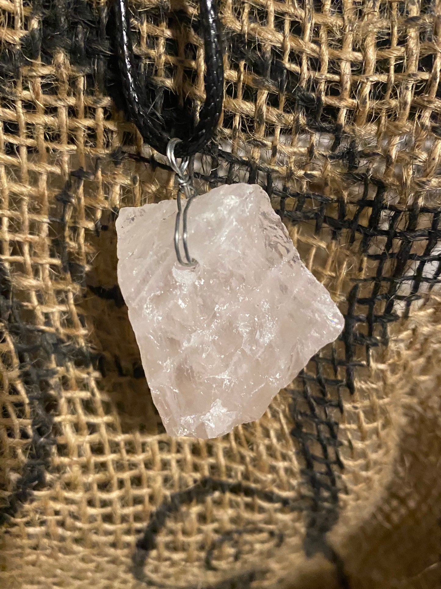 Raw Rose Quartz necklace