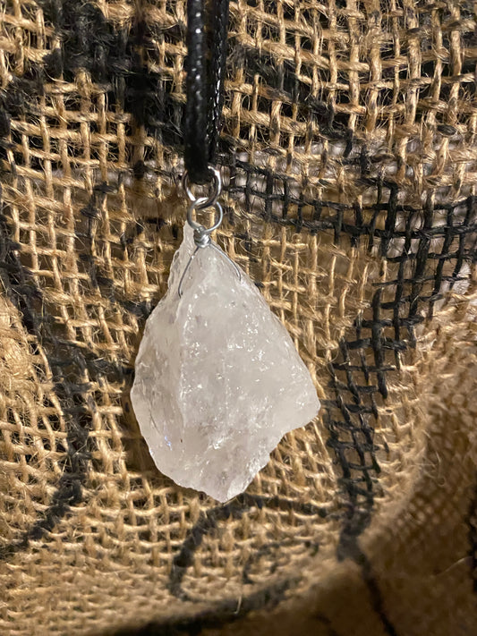 Raw Clear Quartz necklace