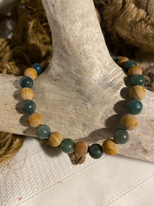 Moss Agate and Wood Jasper