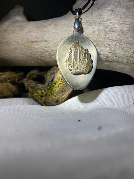 Tall ship pendant necklace