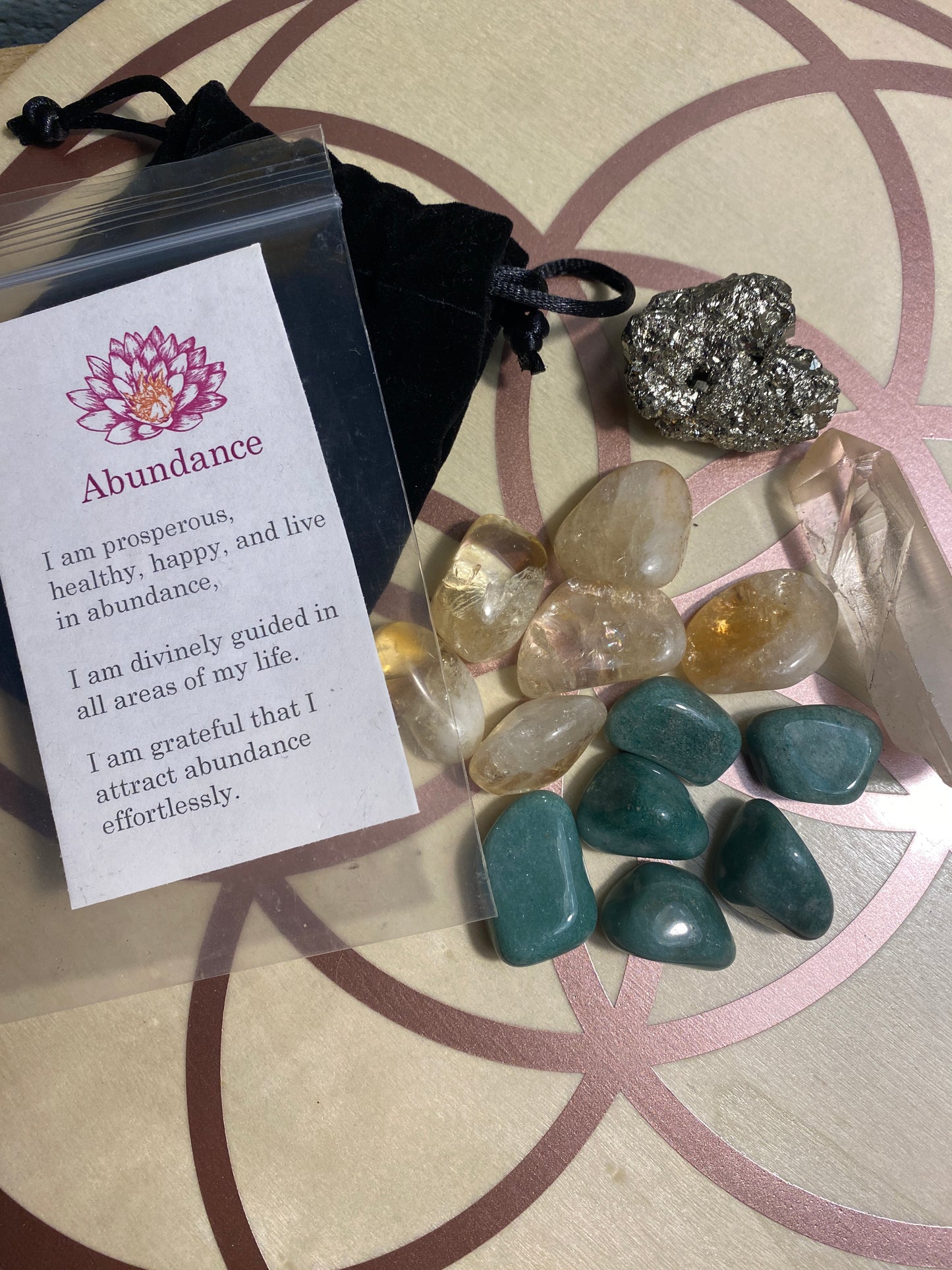 Abundance Crystal grid set