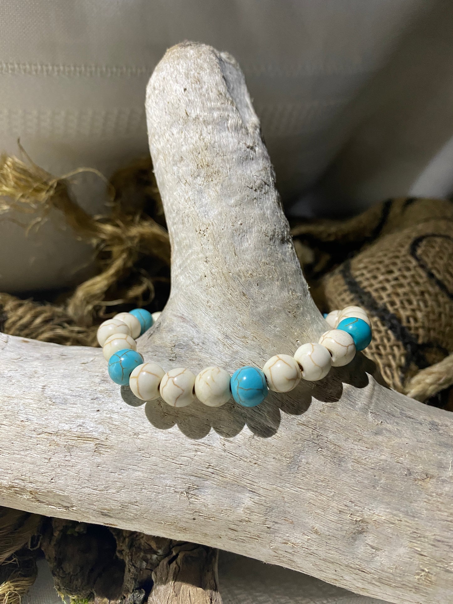 Beige and Blue Turquoise
