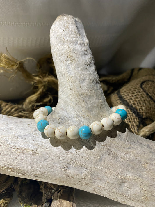 Beige and Blue Turquoise