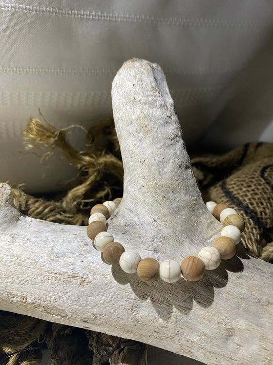 Beige Turquoise and Wood Jasper