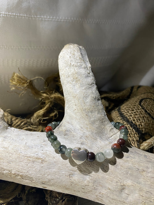 Bloodstone with Heart accent